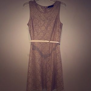 Sweet Lace Cream & Gold A-line Dress